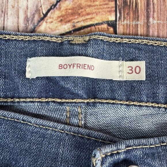 Levi's BOYFRIEND Womens Sz 30 Blue Mid Rise Crop Capri Jeans Denim Pants 32x26.5 - Picture 7 of 11